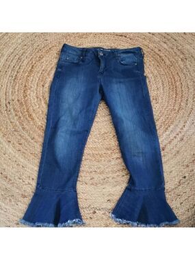 CP hippie bohochic 5 pocket low rise cropped blueflare bell bottom with . Size 7